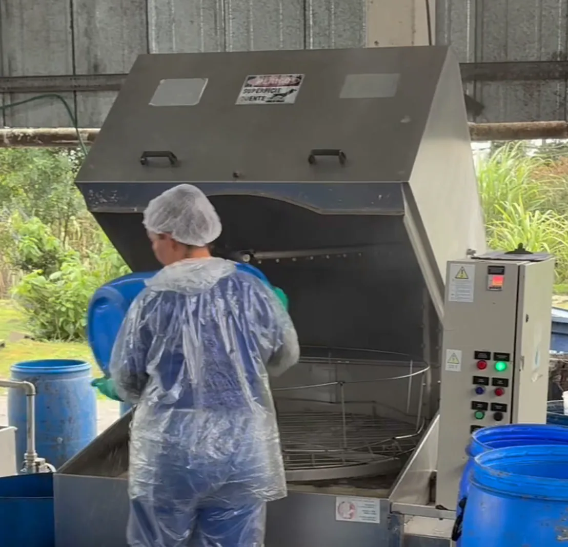 Worker operating processing equipment